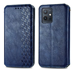 Funda de Cuero Cartera con Soporte Carcasa S01D para Vivo Y52t 5G Azul