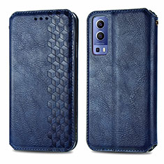 Funda de Cuero Cartera con Soporte Carcasa S01D para Vivo Y72 5G Azul