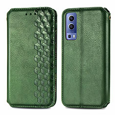 Funda de Cuero Cartera con Soporte Carcasa S01D para Vivo Y75s 5G Verde