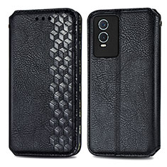 Funda de Cuero Cartera con Soporte Carcasa S01D para Vivo Y76s 5G Negro