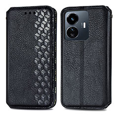 Funda de Cuero Cartera con Soporte Carcasa S01D para Vivo Y77e 5G Negro