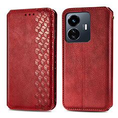 Funda de Cuero Cartera con Soporte Carcasa S01D para Vivo Y77e 5G Rojo