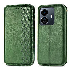 Funda de Cuero Cartera con Soporte Carcasa S01D para Vivo Y77e t1 Verde