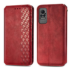 Funda de Cuero Cartera con Soporte Carcasa S01D para Xiaomi Civi 1S 5G Rojo