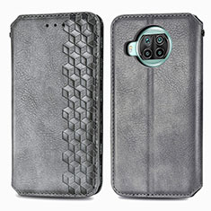 Funda de Cuero Cartera con Soporte Carcasa S01D para Xiaomi Mi 10i 5G Gris