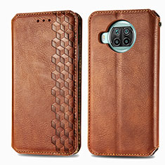 Funda de Cuero Cartera con Soporte Carcasa S01D para Xiaomi Mi 10i 5G Marron