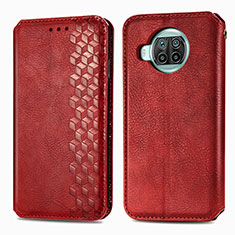 Funda de Cuero Cartera con Soporte Carcasa S01D para Xiaomi Mi 10i 5G Rojo