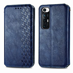 Funda de Cuero Cartera con Soporte Carcasa S01D para Xiaomi Mi 10S 5G Azul