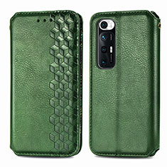 Funda de Cuero Cartera con Soporte Carcasa S01D para Xiaomi Mi 10S 5G Verde