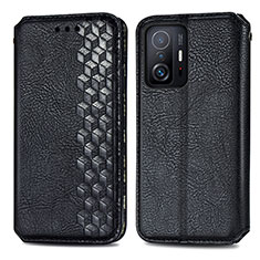 Funda de Cuero Cartera con Soporte Carcasa S01D para Xiaomi Mi 11T 5G Negro