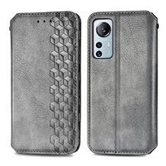 Funda de Cuero Cartera con Soporte Carcasa S01D para Xiaomi Mi 12 5G Gris