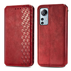 Funda de Cuero Cartera con Soporte Carcasa S01D para Xiaomi Mi 12 Lite 5G Rojo