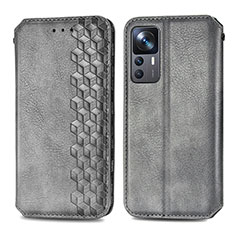 Funda de Cuero Cartera con Soporte Carcasa S01D para Xiaomi Mi 12T 5G Gris