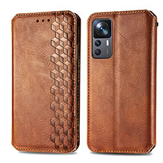 Funda de Cuero Cartera con Soporte Carcasa S01D para Xiaomi Mi 12T 5G Marron