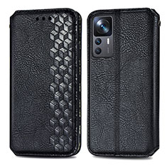 Funda de Cuero Cartera con Soporte Carcasa S01D para Xiaomi Mi 12T 5G Negro