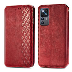 Funda de Cuero Cartera con Soporte Carcasa S01D para Xiaomi Mi 12T Pro 5G Rojo