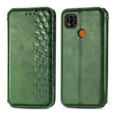 Funda de Cuero Cartera con Soporte Carcasa S01D para Xiaomi POCO C3 Verde