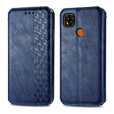 Funda de Cuero Cartera con Soporte Carcasa S01D para Xiaomi POCO C31 Azul