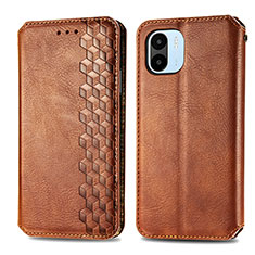 Funda de Cuero Cartera con Soporte Carcasa S01D para Xiaomi Poco C51 Marron