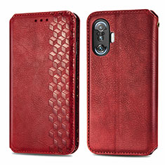 Funda de Cuero Cartera con Soporte Carcasa S01D para Xiaomi Poco F3 GT 5G Rojo