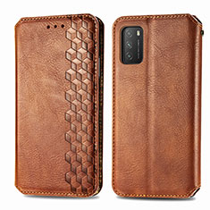 Funda de Cuero Cartera con Soporte Carcasa S01D para Xiaomi Poco M3 Marron