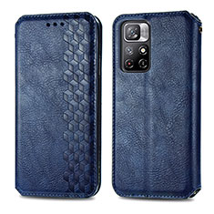 Funda de Cuero Cartera con Soporte Carcasa S01D para Xiaomi Poco M4 Pro 5G Azul