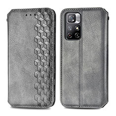 Funda de Cuero Cartera con Soporte Carcasa S01D para Xiaomi Poco M4 Pro 5G Gris