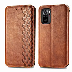 Funda de Cuero Cartera con Soporte Carcasa S01D para Xiaomi Poco M5S Marron