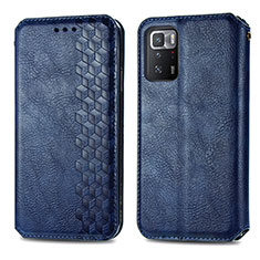 Funda de Cuero Cartera con Soporte Carcasa S01D para Xiaomi Poco X3 GT 5G Azul