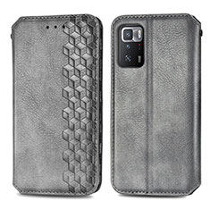 Funda de Cuero Cartera con Soporte Carcasa S01D para Xiaomi Poco X3 GT 5G Gris