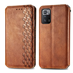 Funda de Cuero Cartera con Soporte Carcasa S01D para Xiaomi Poco X3 GT 5G Marron