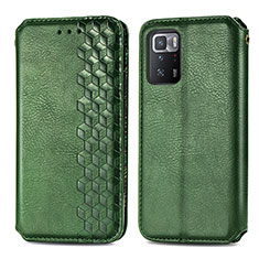 Funda de Cuero Cartera con Soporte Carcasa S01D para Xiaomi Poco X3 GT 5G Verde