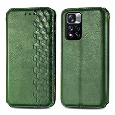 Funda de Cuero Cartera con Soporte Carcasa S01D para Xiaomi Poco X4 NFC Verde