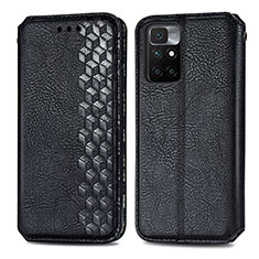 Funda de Cuero Cartera con Soporte Carcasa S01D para Xiaomi Redmi 10 (2022) Negro