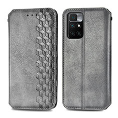 Funda de Cuero Cartera con Soporte Carcasa S01D para Xiaomi Redmi 10 4G Gris