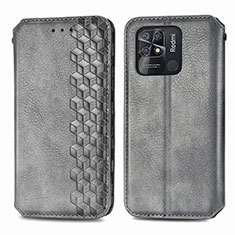 Funda de Cuero Cartera con Soporte Carcasa S01D para Xiaomi Redmi 10C 4G Gris