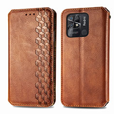 Funda de Cuero Cartera con Soporte Carcasa S01D para Xiaomi Redmi 10C 4G Marron