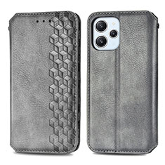 Funda de Cuero Cartera con Soporte Carcasa S01D para Xiaomi Redmi 12 4G Gris