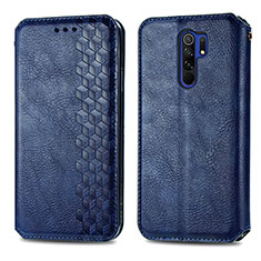 Funda de Cuero Cartera con Soporte Carcasa S01D para Xiaomi Redmi 9 Prime India Azul