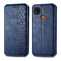 Funda de Cuero Cartera con Soporte Carcasa S01D para Xiaomi Redmi 9C Azul