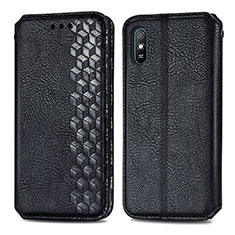 Funda de Cuero Cartera con Soporte Carcasa S01D para Xiaomi Redmi 9i Negro