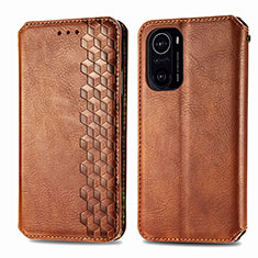 Funda de Cuero Cartera con Soporte Carcasa S01D para Xiaomi Redmi K40 5G Marron