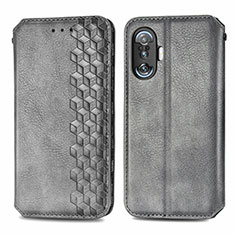 Funda de Cuero Cartera con Soporte Carcasa S01D para Xiaomi Redmi K40 Gaming 5G Gris