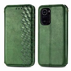 Funda de Cuero Cartera con Soporte Carcasa S01D para Xiaomi Redmi K40 Pro+ Plus 5G Verde