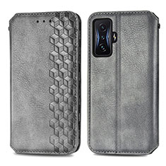 Funda de Cuero Cartera con Soporte Carcasa S01D para Xiaomi Redmi K50 Gaming 5G Gris