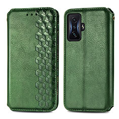 Funda de Cuero Cartera con Soporte Carcasa S01D para Xiaomi Redmi K50 Gaming AMG F1 5G Verde