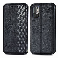 Funda de Cuero Cartera con Soporte Carcasa S01D para Xiaomi Redmi Note 10 5G Negro