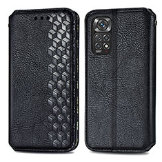 Funda de Cuero Cartera con Soporte Carcasa S01D para Xiaomi Redmi Note 11 4G (2022) Negro