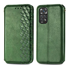 Funda de Cuero Cartera con Soporte Carcasa S01D para Xiaomi Redmi Note 11 Pro 4G Verde