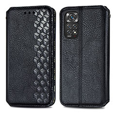 Funda de Cuero Cartera con Soporte Carcasa S01D para Xiaomi Redmi Note 11 Pro 5G Negro